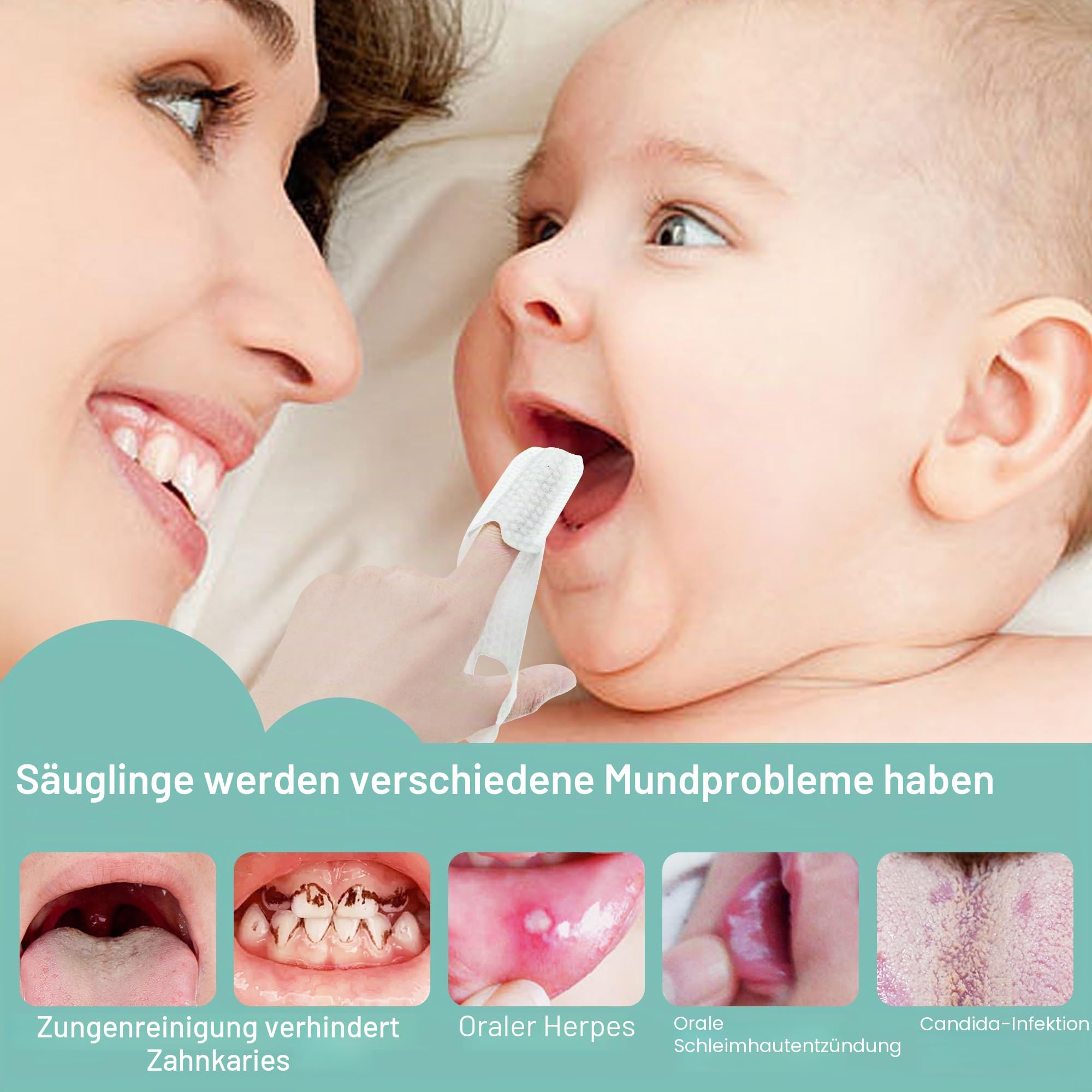 35 Stück Fingermanschette Baby Oral Cleaner, Neugeborene Zahnbürste Bürste die Zähne mit den Fingern für 0-36 Monate Toddler Mundpflege des Babys