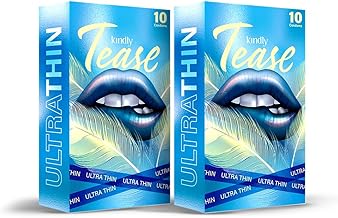 Kindly Tease Ultra Thin Condoms for Men, Pack of 20 - Extra Sensitive,0.05 MM Thin For Skin Like Feel, Paraben Free, Safe & Comfortable Protection