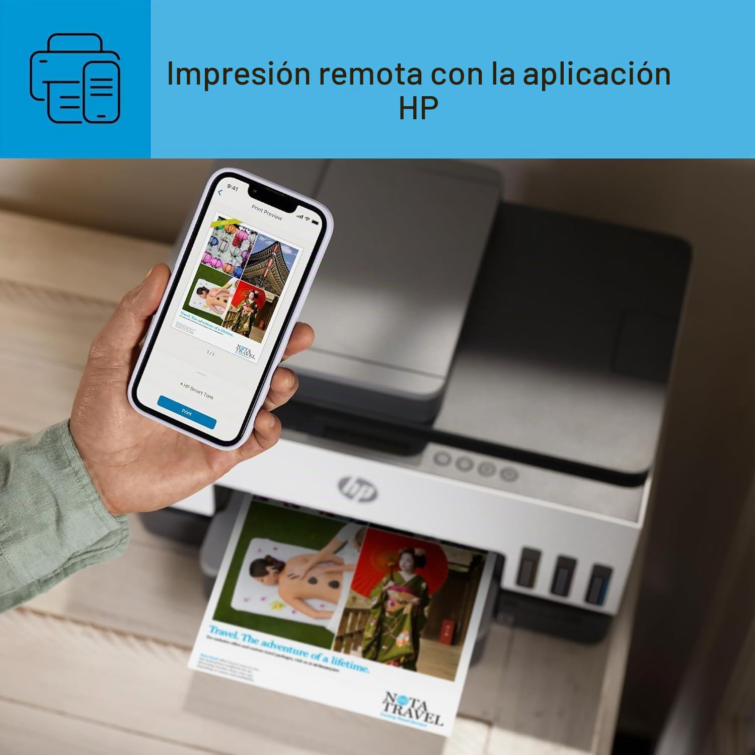 Smart Tank Impresora multifunción 7305, Impresión, escaneado, copia, AAD y Wi-Fi, AAD de 35 hojas Escanear a PDF Impresión a d