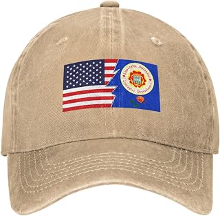 Flag of Lancaster, Pennsylvania and America Baseball Cap for Men Women Adjustable Vintage Washed Denim Style Dad Hat