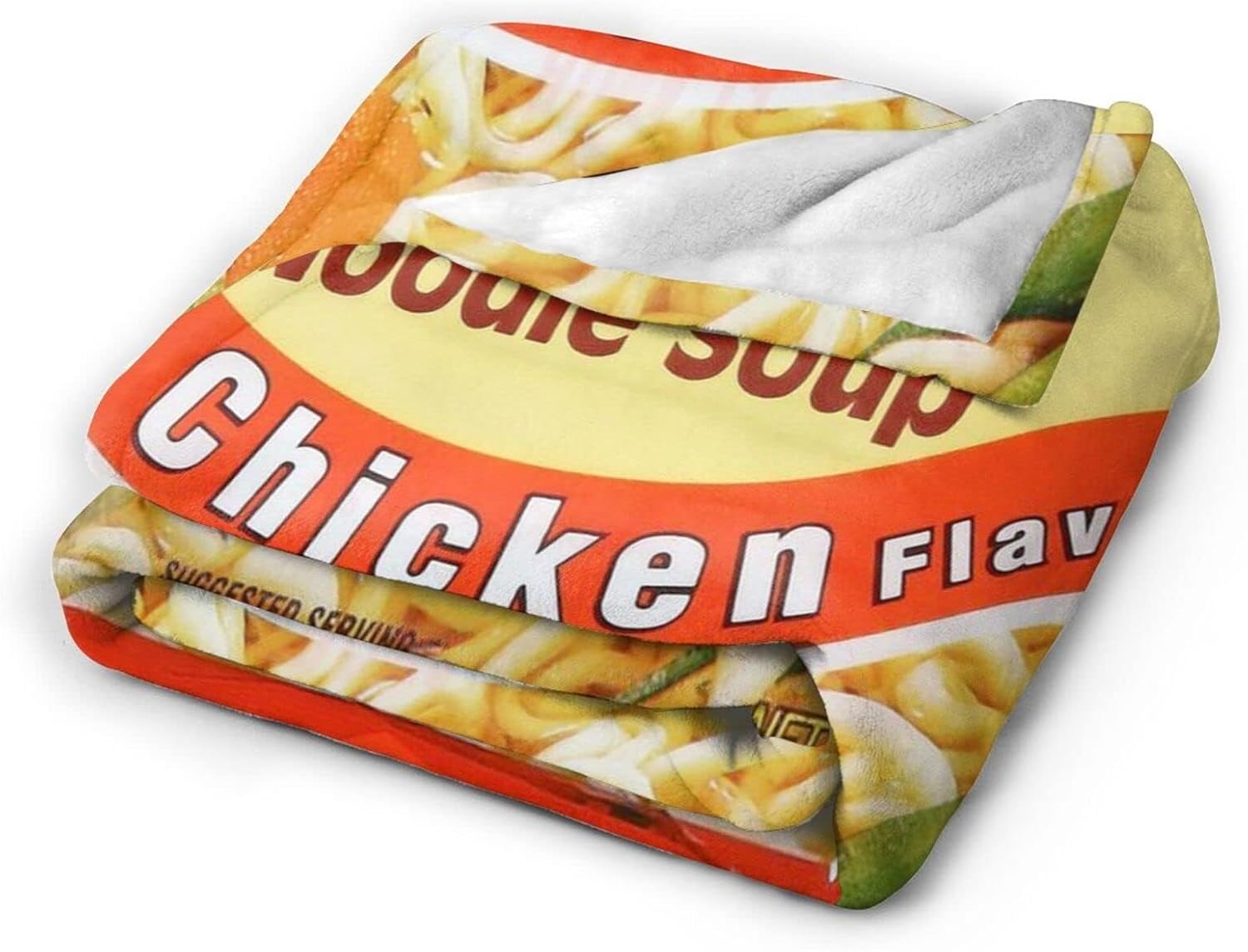 Instant Noodle Soup Chicken Flavor Ramen Blanket 50"X40" Soft Cozy Lightweight Flannel Fluffy Microfiber All Season Funny Food Blanket Fuzzy Plush Throw Blankets for Couch Sofa Bed - Image 4