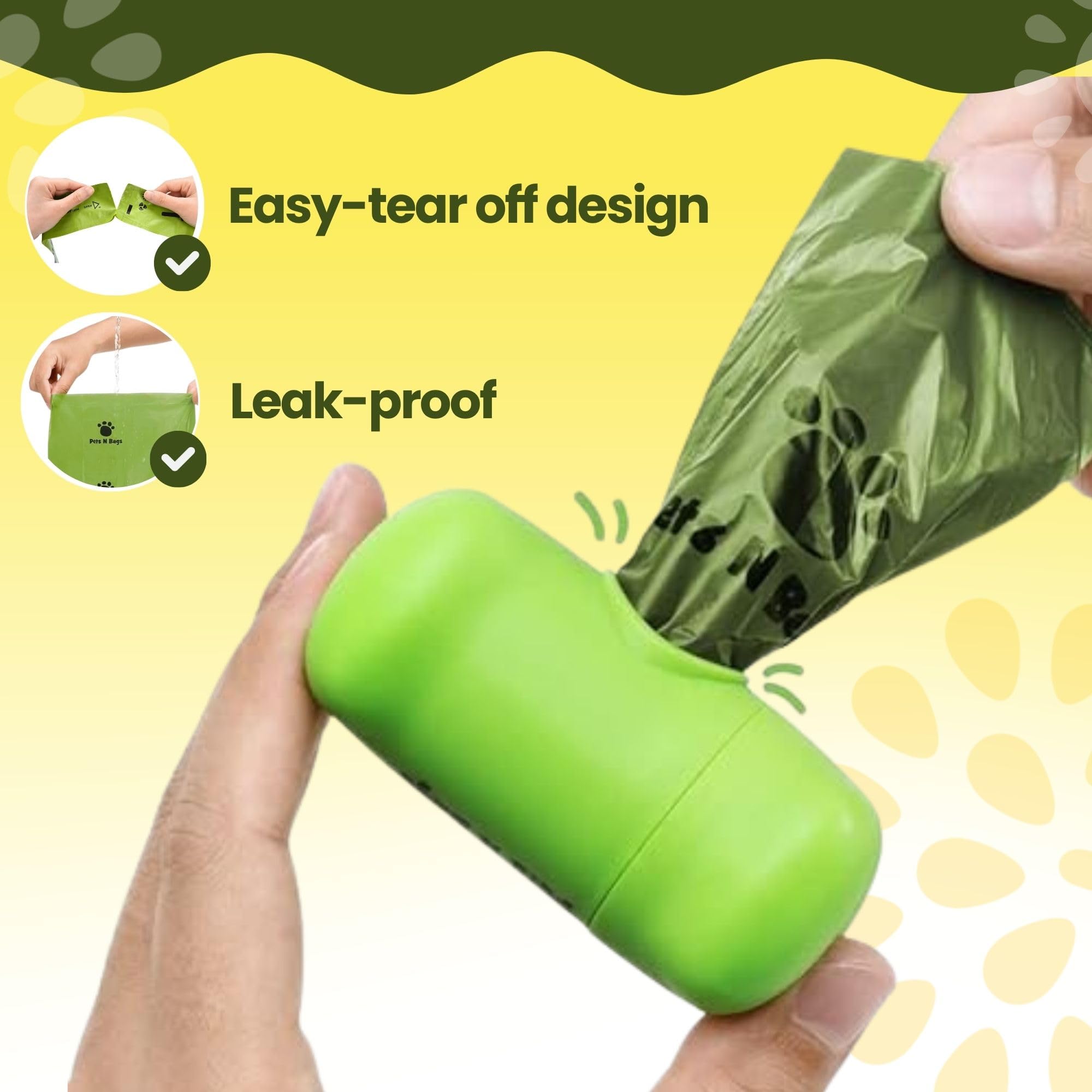 Bolsas para excremento de perro, bolsas de basura para perros, rollos de recambio sin perfume