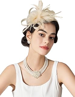 Tulle Fascinators for Women, Tea Party Hats for Kentucky Fascinators Derby, Cocktail, Wedding, Fancy Dress Party - Buy now