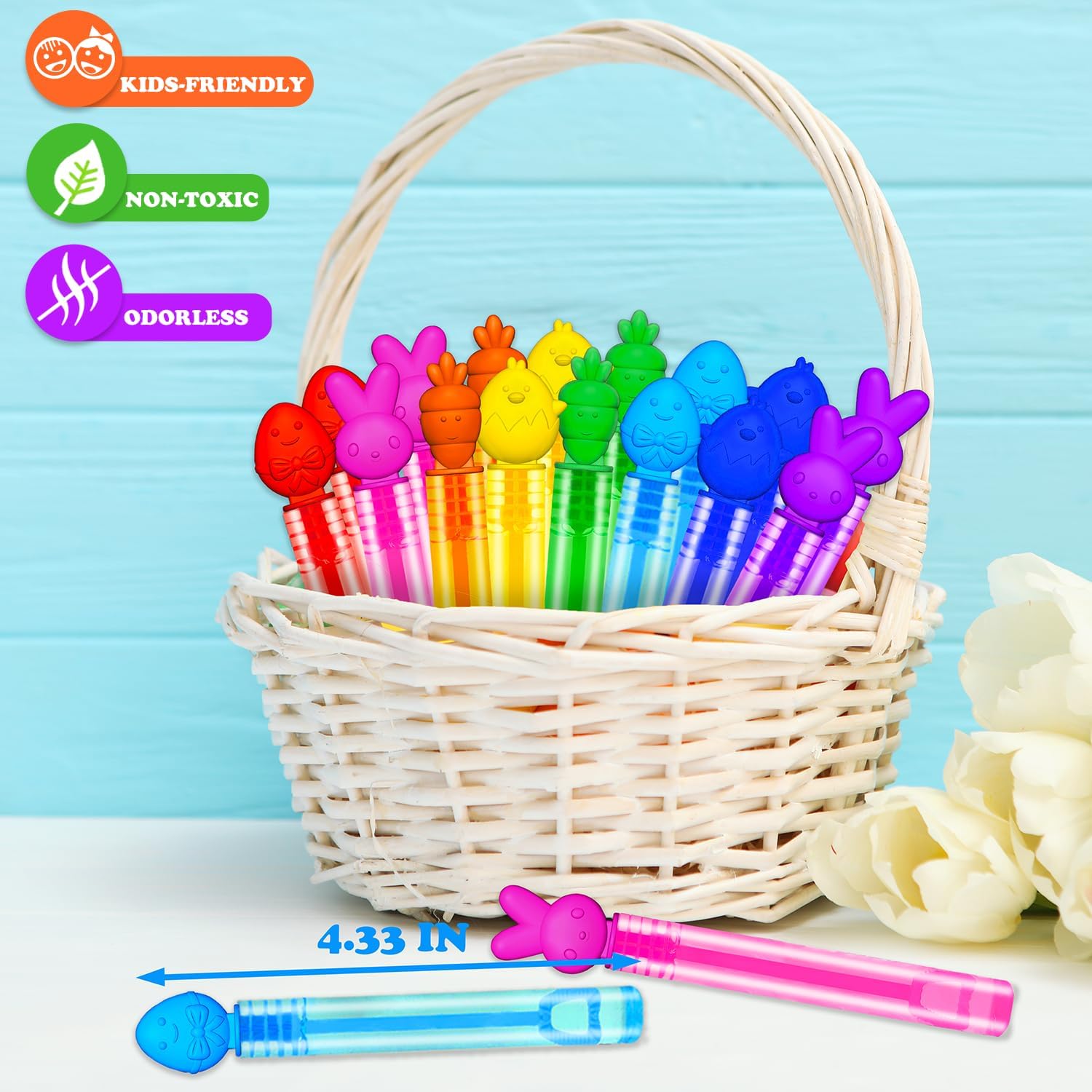 Bulk Easter Mini Bubbles Wands for Kids,200 Pack Easter Party Favors Toys for Toddlers,Non Candy Easter Basket Goodie Gift Bag Stuffers,Pinata Fillers Classroom Games Activities Prizes for Boys Girls