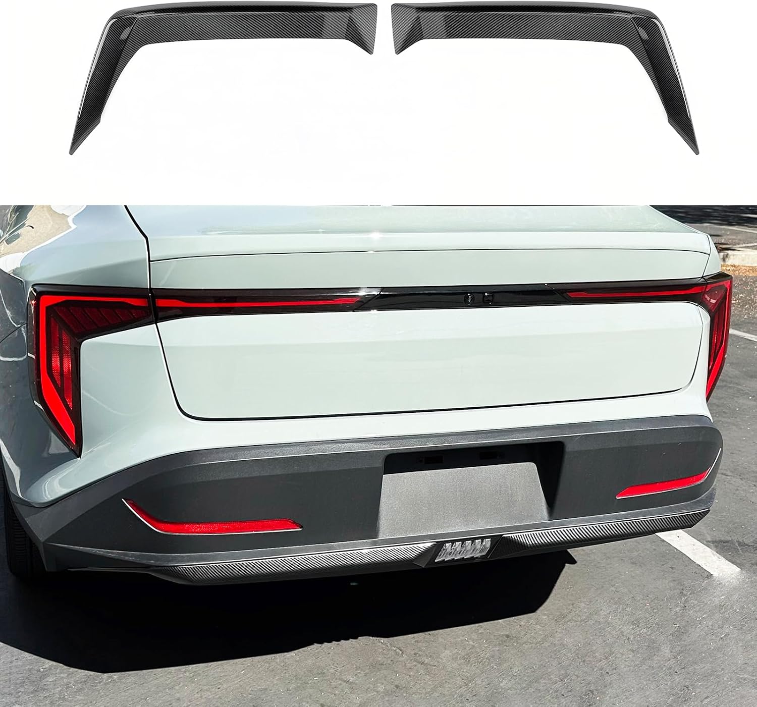 Car Rear Bumper Upper Lower Grille Cover Set,Bumper Grille Cover Compatible with Kia K4 2025-2026 Accessories (Carbon Fiber Style)