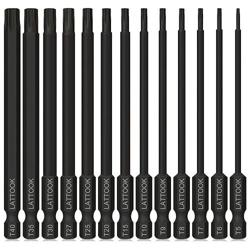 Torx Bit Set, LATTOOK 13-Piece Security Tamper Proof Torx Star