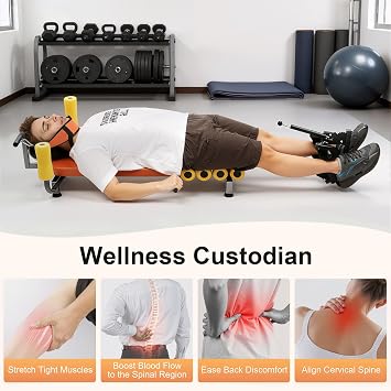 Professional Spinal Decompression Machine & Inversion Table - Back Stretcher for Lumbar and Cervical Traction Relief, Home Full Body Stretching Device- Up to 286 lbs Weight Capacity