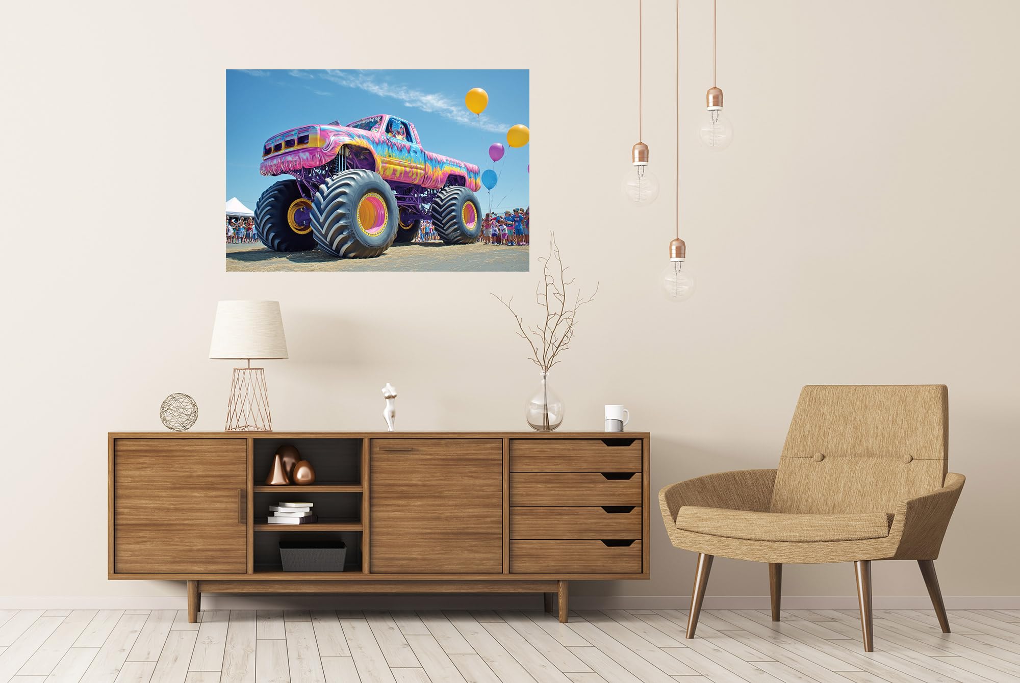 islandburner Prime XXL - Poster con monster truck Festival con palloncini