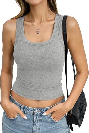 EasyGala Women's Cotton Ribbed Crop Top