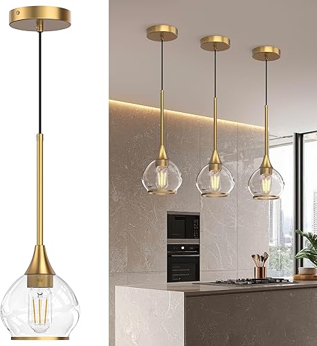 Miniatura 16 de Iluminación Colgante de 3 Luces, Luminaria Colgante Estilo Granja para Isla de Cocina y Comedor, Lámpara de Techo Industrial Vintage con Base E26,