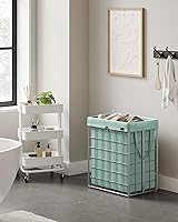 Vista 112 de SONGMICS 29 Gal. (110L) Laundry Basket, Laundry Hamper, Collapsible Clothes Hamper, Removable and Washable Liner, Metal Wire Frame, for Bedroom
