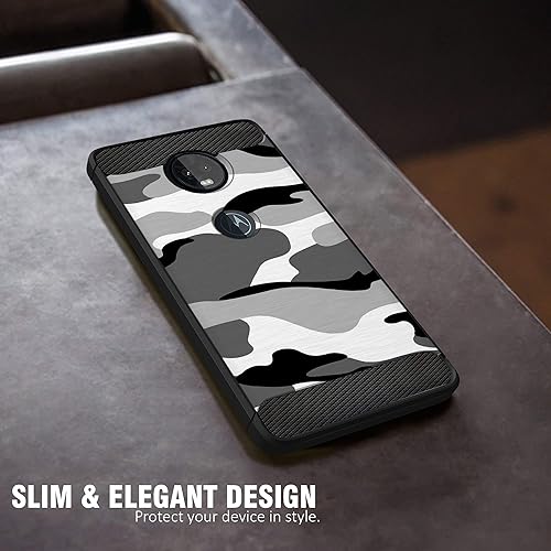 Miniatura 64 de CasesonDeck Funda ajustada compatible con Motorola Moto E5 Plus/Moto E5 Supra, fibra de carbono, protección contra golpes y caídas, TPU flexible