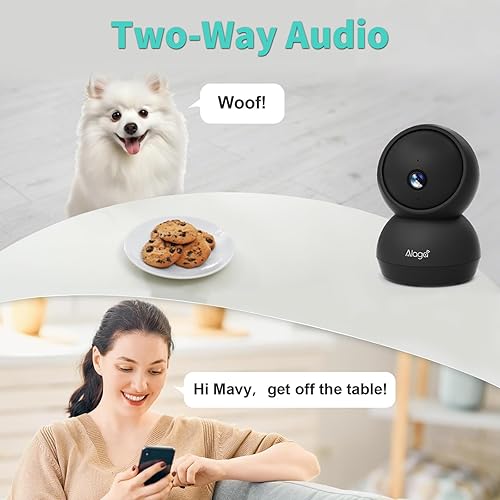 Miniatura 5 de Cámara de seguridad, cámara de seguridad interior HD 2K, cámara panorámica de 360 grados para mascotas, WiFi 2.4G y 5G, detección de movimiento,