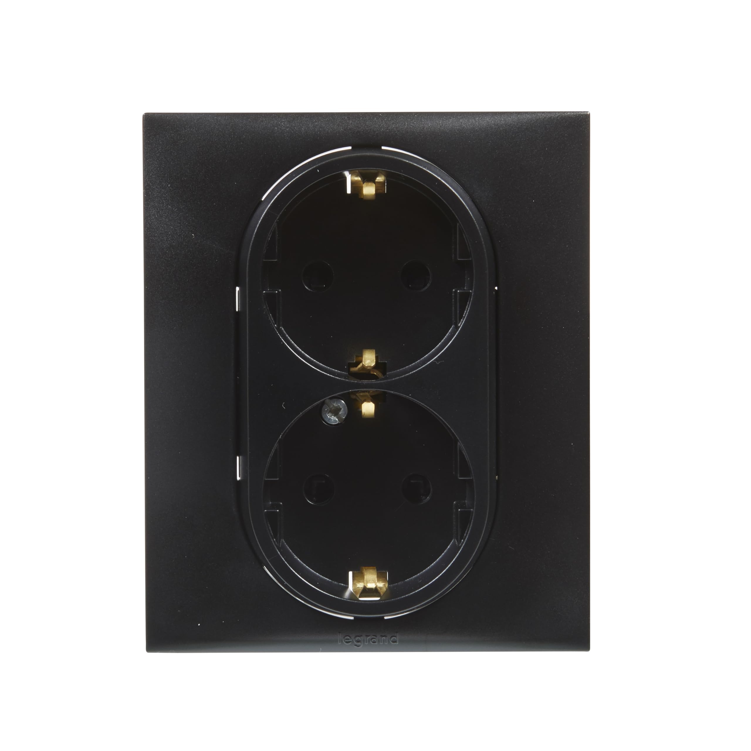 LEGRAND Enchufe Doble 2x2P+​T 16A componible para instalación empotrada, Gama Niloé Step, Color Antracita, 398210