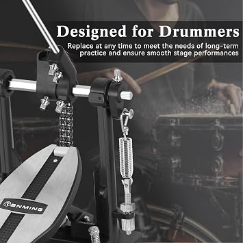 RANMING 2 Sets Bass Drum Pedal Spring Tension Assembly Standard Replacement Kick Pedal Springs Carbon Steel Bass Drum Spring for Single & Double Drums Pedals Prcussion Instrument Hardware Parts