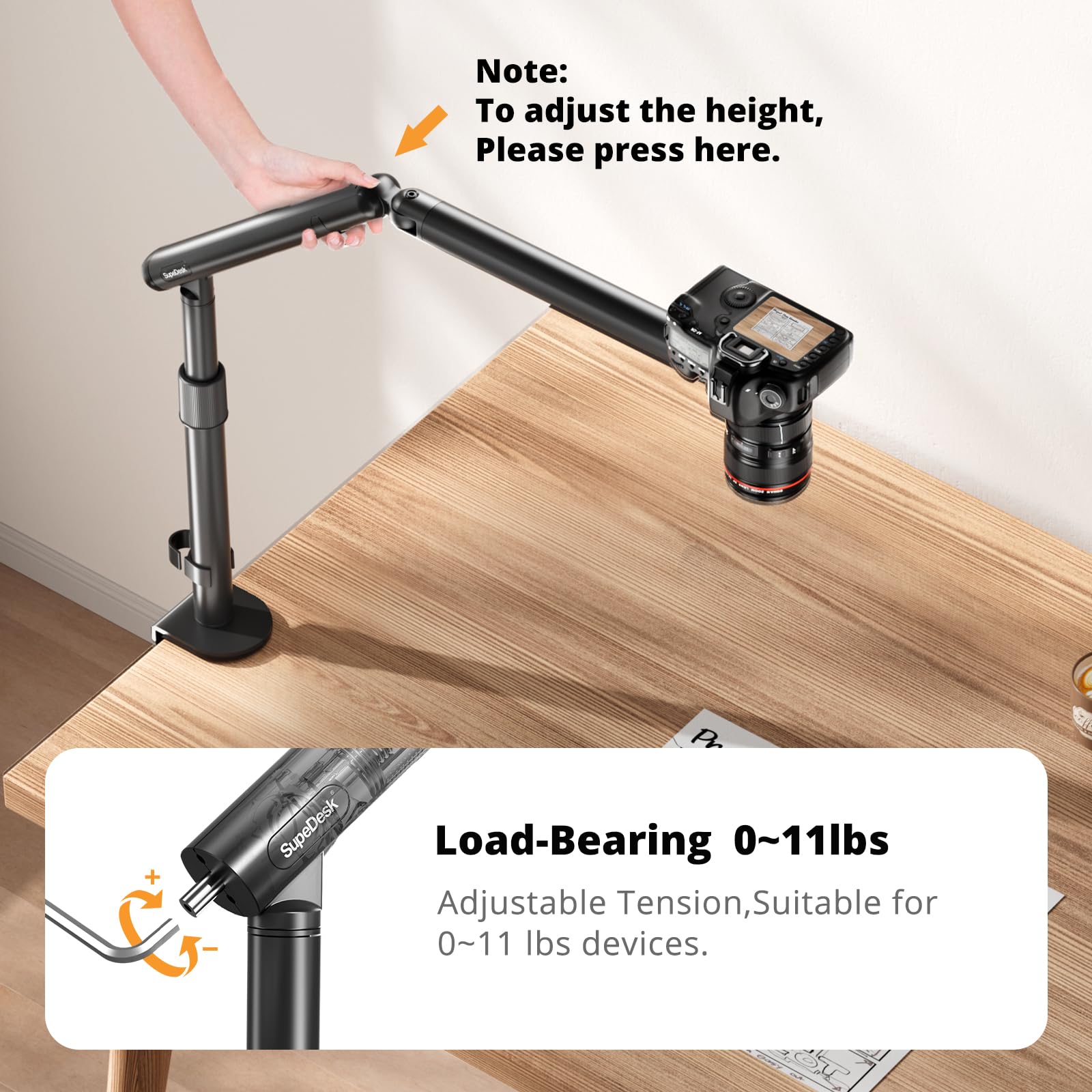 Amazon.com : SupeDesk Overhead Camera Mount, Adjustable Desk Mount