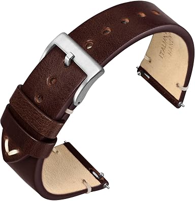 ANNEFIT Quick Release Watch Bands, Italian Vintage Leather Replacement Strap for Men and Women, Band Width 18mm 19mm 20mm 22mm 24mm