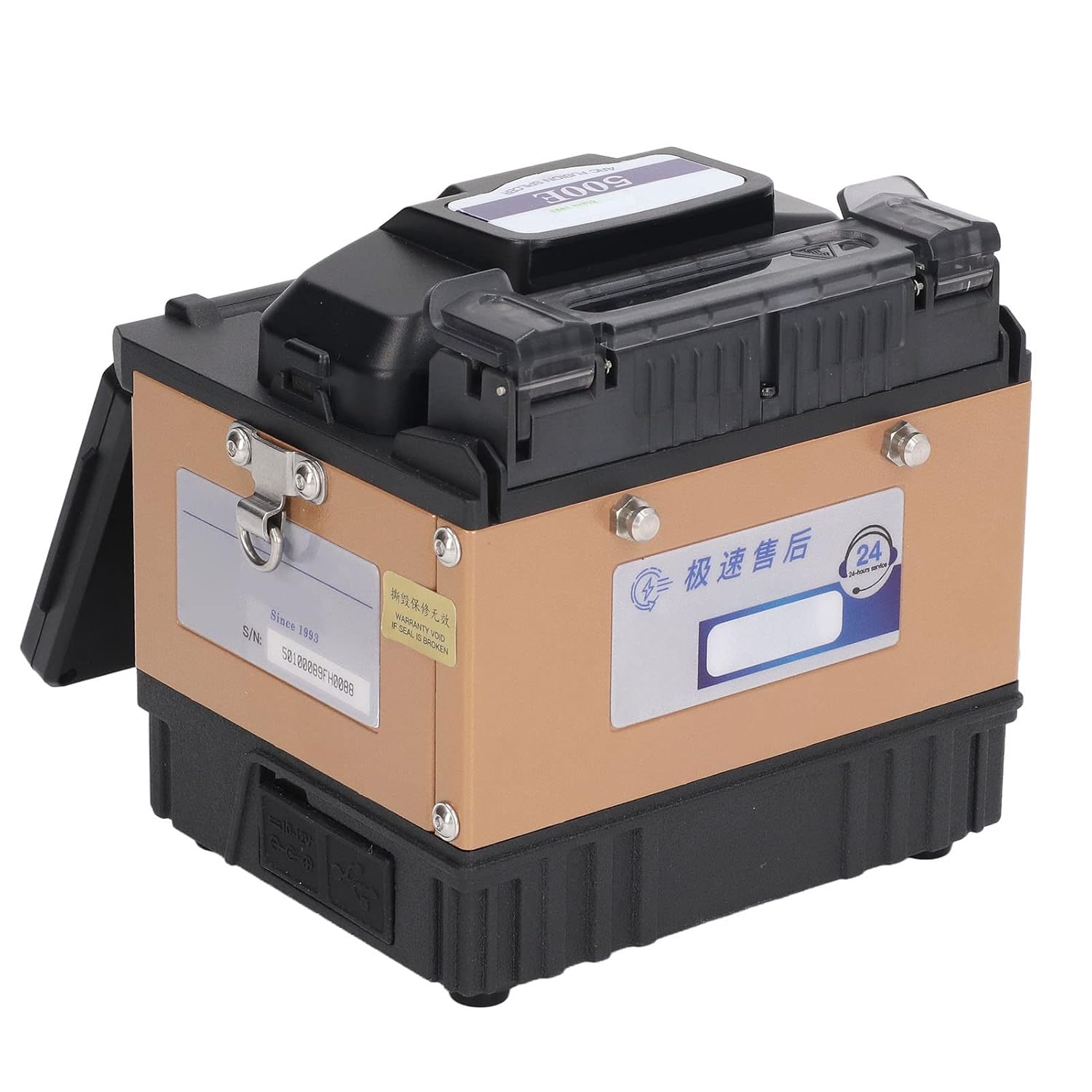 Splicer 3 in 1 100-240V Lightweight Fiber Optic Splicer Set 4 Motors with Fiber Splitter Kit for Petrochemical Telecommunications (US Plug)