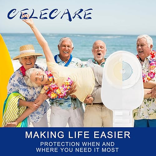 Miniatura 8 de CELECARE Bolsas de colostomía 20 piezas, bolsas de ostomía de una pieza, suministros de ostomía para ileostomía, colostomía, equipado con