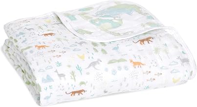 aden + anais Essentials Dream Blanket, Muslin Baby Blankets for Girls & Boys, Ideal Lightweight Newborn Nursery & Crib Blanket, Unisex Toddler & Infant Bedding, Shower & Registry Gift, Voyager-Ecosphere