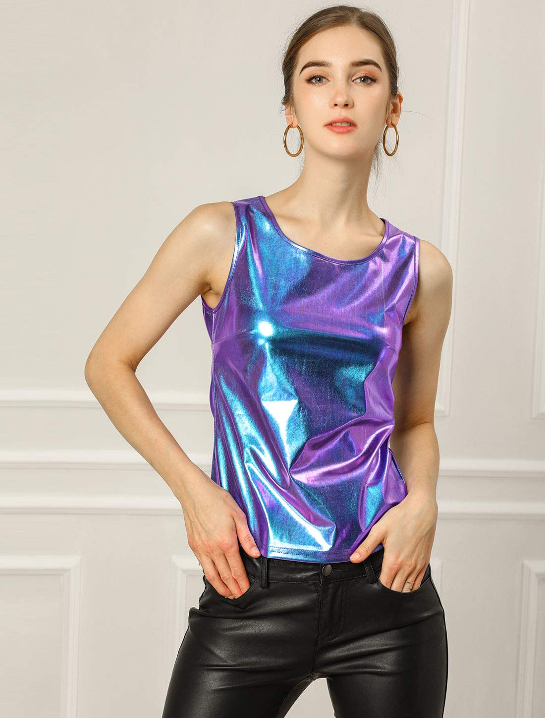 Allegra K Shirt Top básico de Rayas Mujer (Pack de 1)
