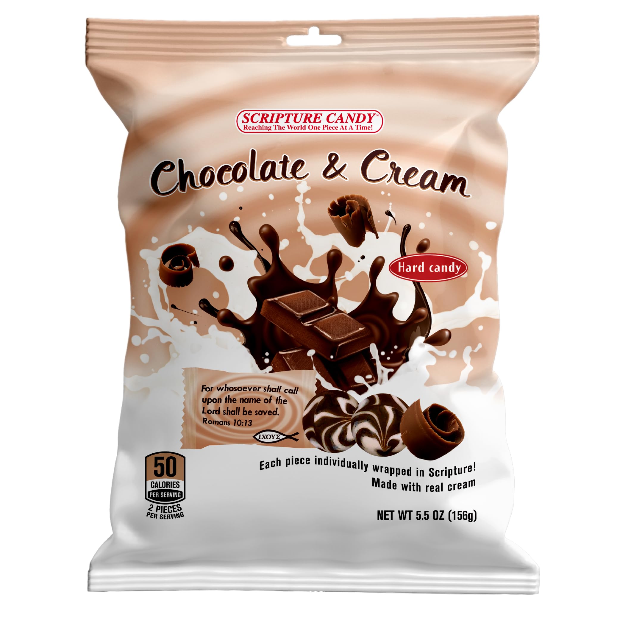 Chocolate & Cream Hard Candy 5.5oz Bag, 25 Pieces