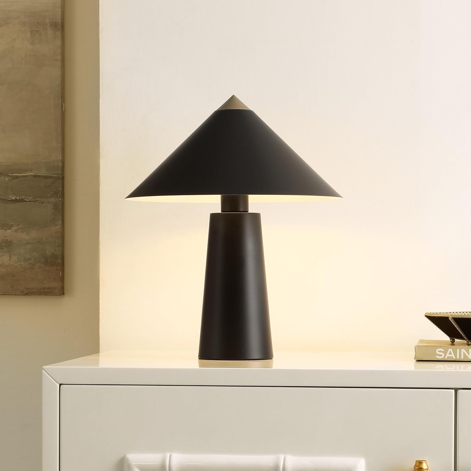 SAFAVIEH Lighting Collection Syuna Black/Gold 17-inch Table Lamp (LED Bulb Included)