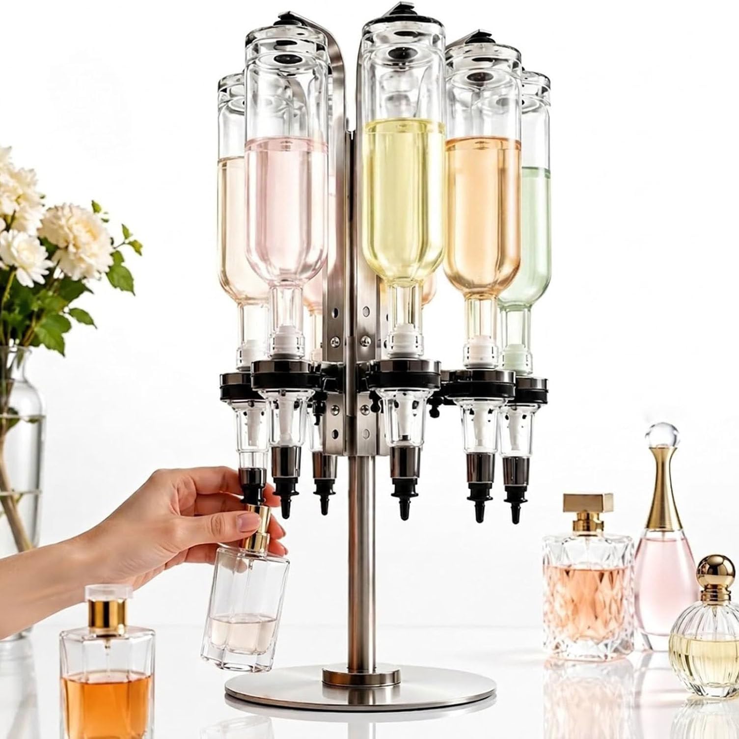 Macchina Manuale a 6 Teste per Il Travaso E Il Dosaggio di Profumi