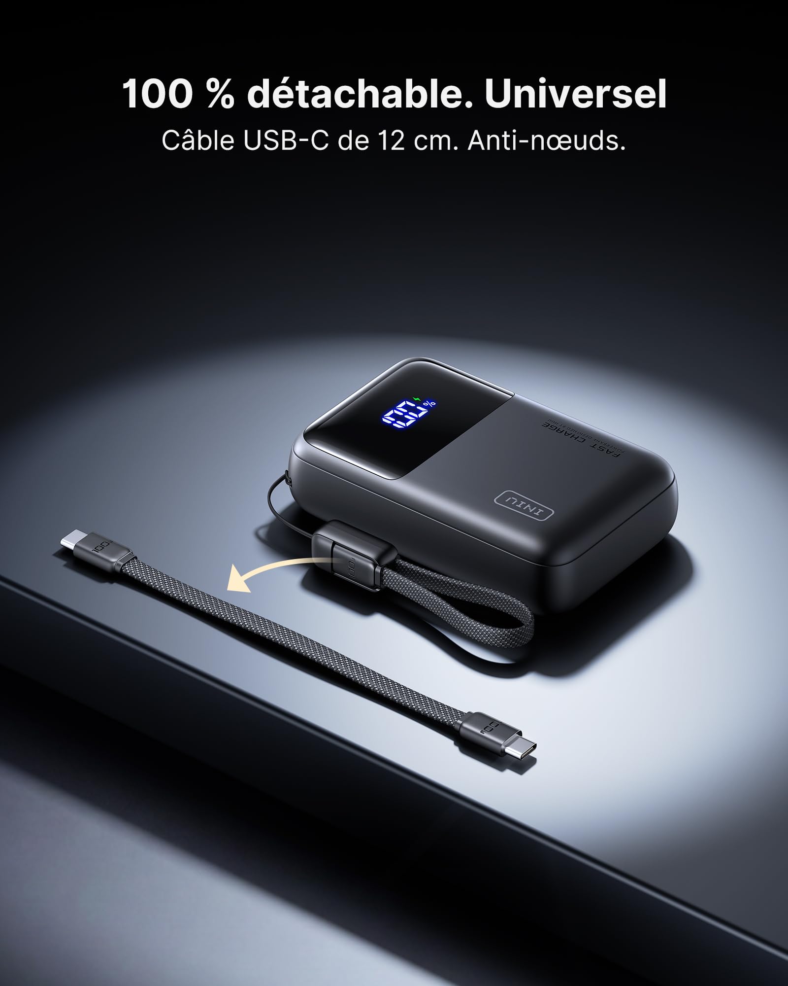 INIU Batterie Externe pour Ordinateur, Compact 65W 20000mAh USBC Power Bank