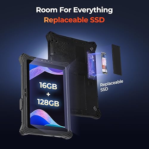 Miniatura 5 de MUNBYN Tablet resistente IRT09, tableta duradera Windows 11 Pro de 12.2 pulgadas, Intel N5105, 16GB+128GB, tableta 4G LTE para el trabajo, tableta