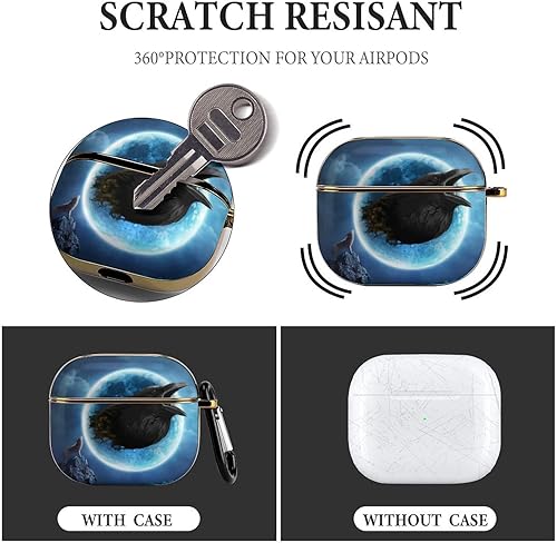 Miniatura 4 de Wolf and Crow - Funda para AirPods 3 con llavero y auriculares, accesorios de protección a prueba de golpes