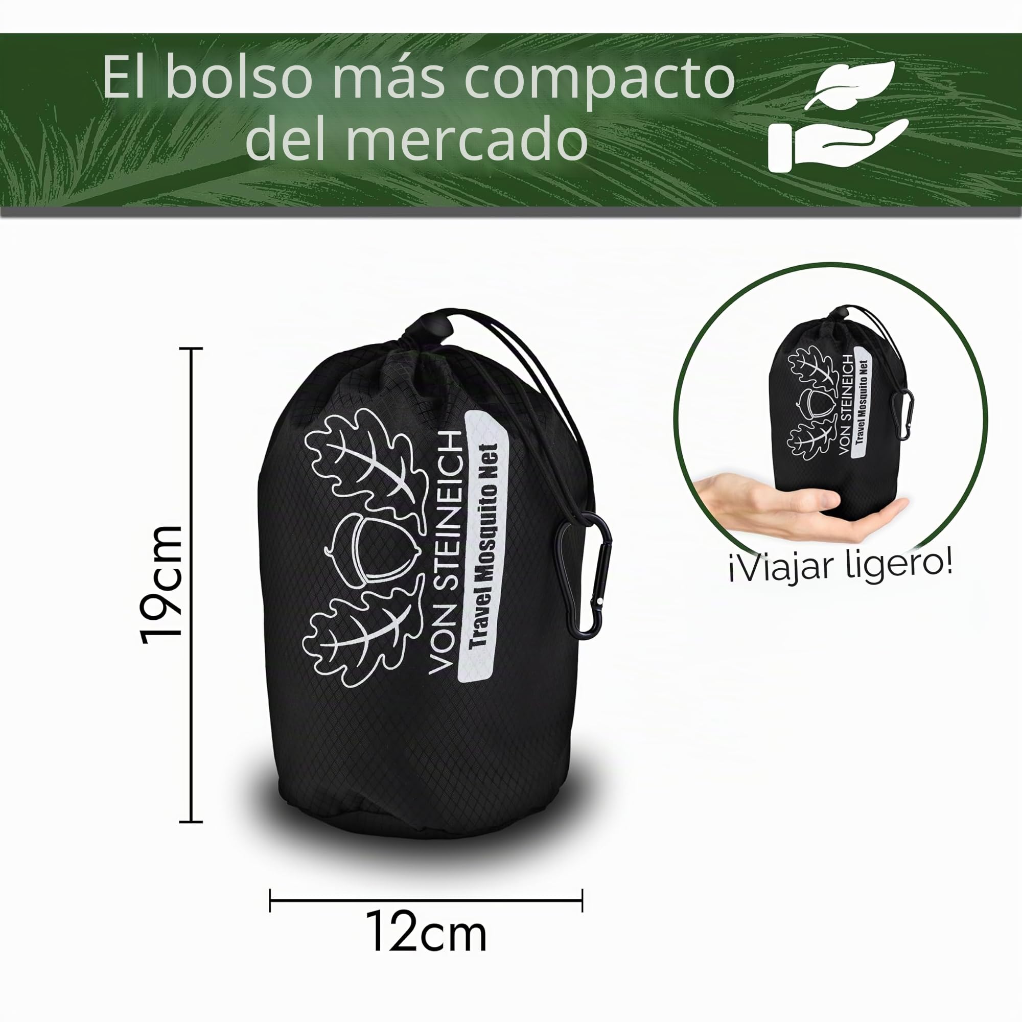 Mosquitera de viaje (220 cm x 170 cm, superligera, perfecta para senderismo, camping y vacaciones