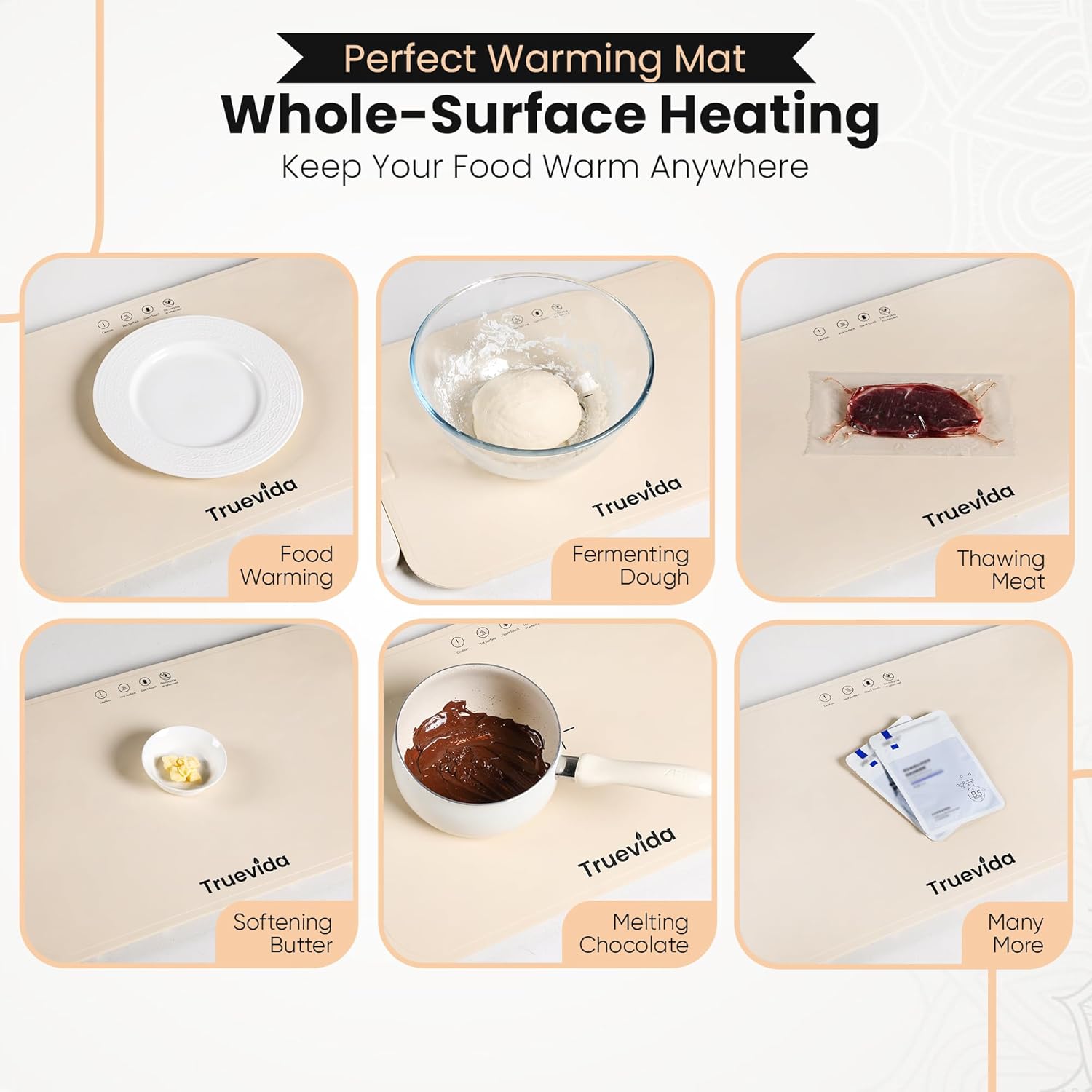 Portable Electric Warming Mat for Food with Adjustable Temperature Setting and Timer – Roll Up Buffet Detachable Hot Plates Silicone Heating Pad for Party, Gatherings, Travel or Everyday Use