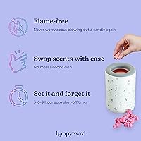 Vista 2 de Calentador de Enchufe Negro Happy Wax para Cera Perfumada - Enchufe de Pared Cerámico Compacto para Fragancia del Hogar - Pequeño con Plato