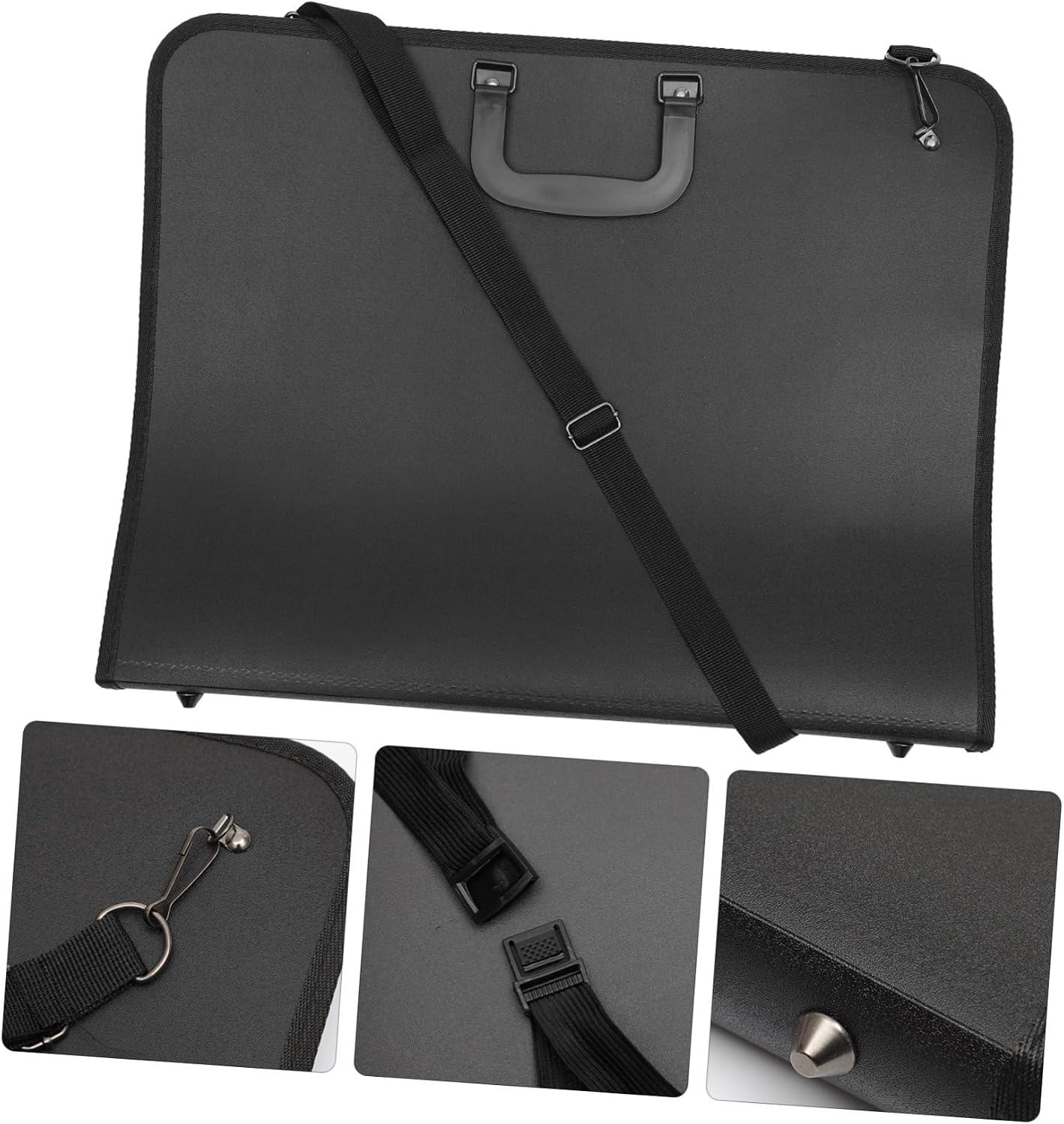 Holibanna A3 Portable Sketch Portfolio Bag, Black Waterproof Oxford Cloth