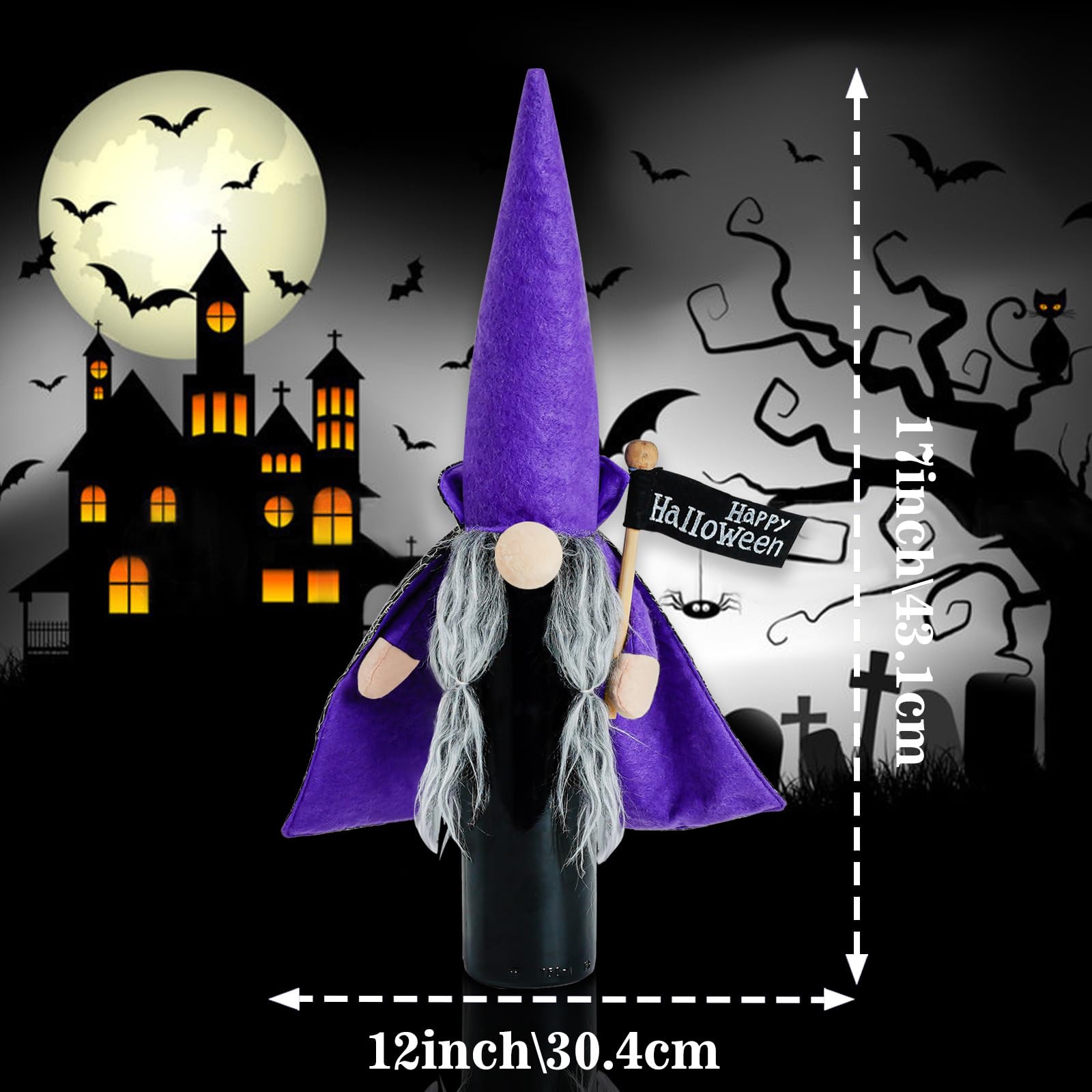 Lot De 2 Housses De Bouteille De Vin D'Halloween : Chapeau De