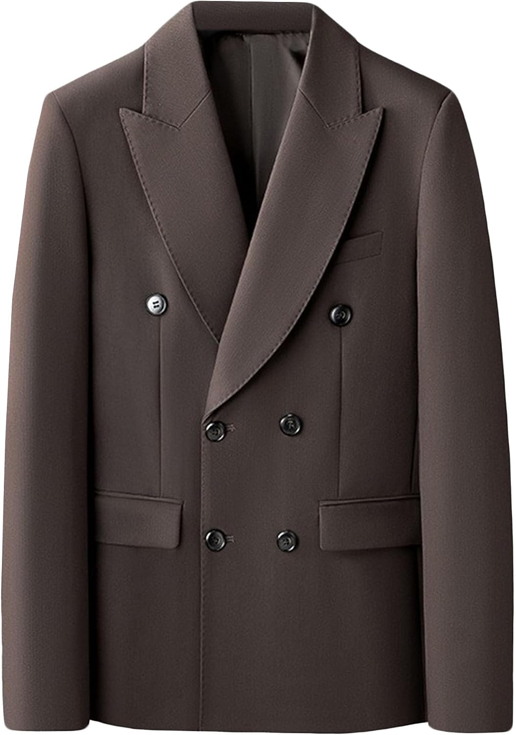 Men Business Double-Breasted Suit Jacket Classic Office Commute Blazer Coat Spring Elegant Wedding Prom Jacket
