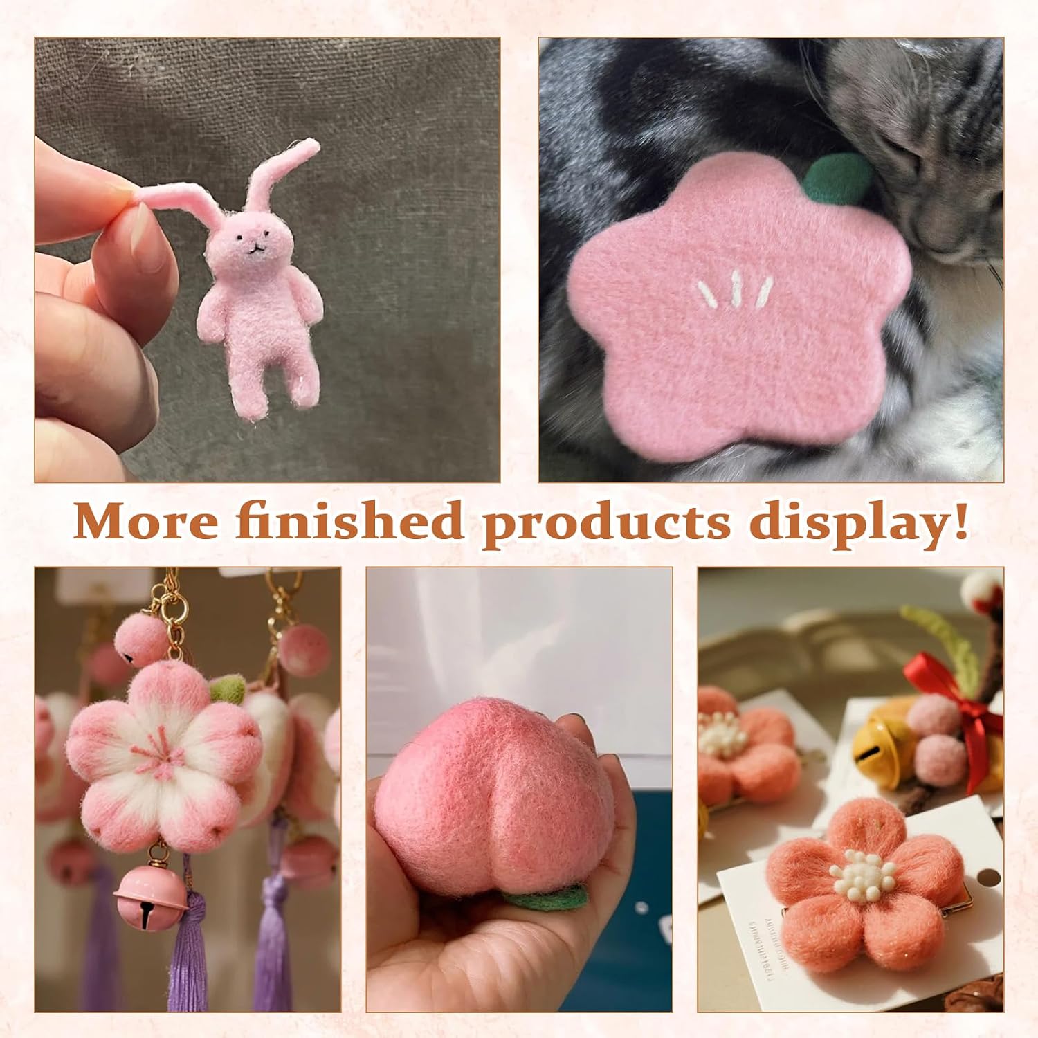 17oz Needle Felting Wool, 500g Arm Knitting Blanket Wools, Pink Nature Wool Roving Spinning Yarn for Needle Felting Wet DIY Hand Spinning 3.14 Inch