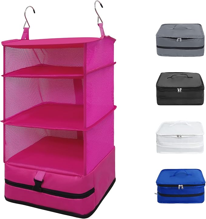 Twira Portable Hanging Travel Shelves Bags, Suitcase Organizer, Packing Cubes for