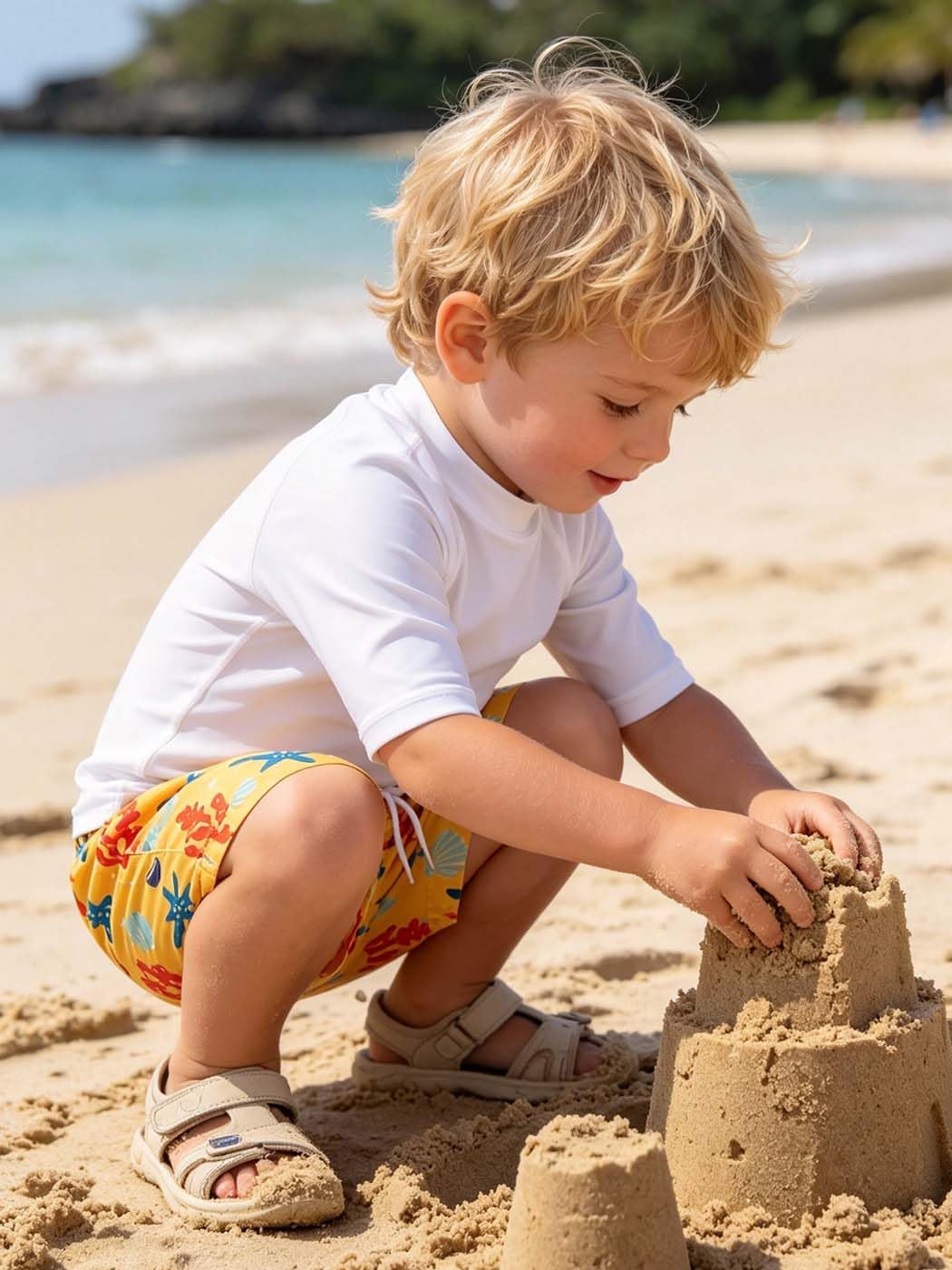 Boys Swim Trunks Quick Dry Swim Board Shorts Toddler Beach Lightweight Swimsuit Bottom Bathing Suit Pockets Kids 2-8Y