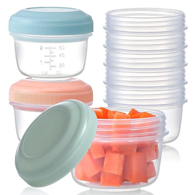 8 Pack Reusable Plastic Containers with Lids
