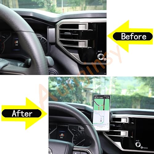 Miniatura 5 de Soporte de teléfono para tablero de automóvil compatible con Toyota TundraSequoia 2022-2023 para consola central de automóvil, clip para panel de
