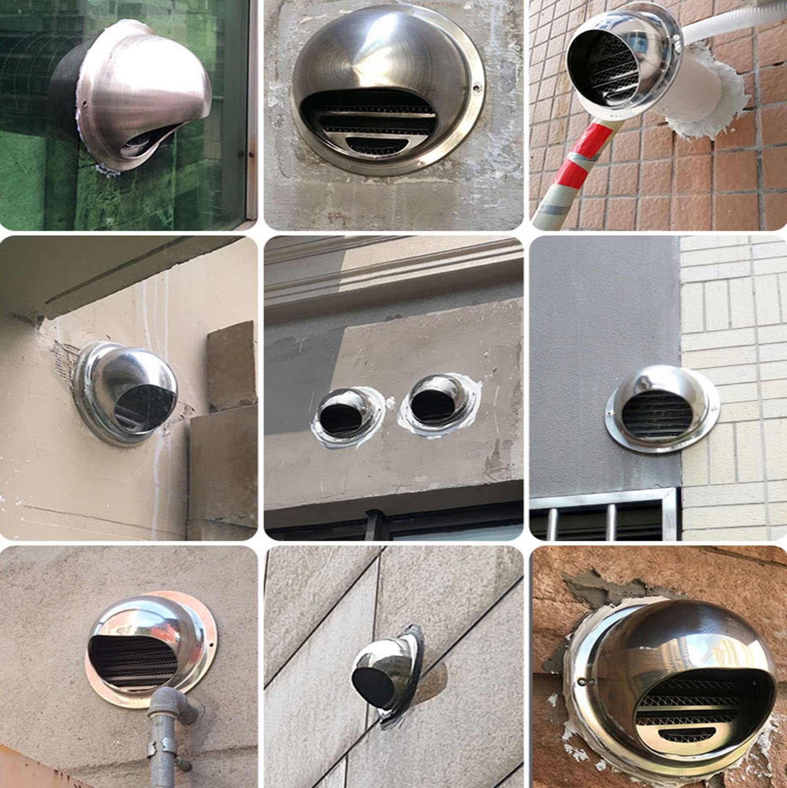 WORDFUN Grille Ronde Couvercle De Ventilation, Grille D'aération en Acier Inoxydable, Grille De Ventilation Hotte, Grille D'évacuation avec Filet Couvercle, Bouche D'Extraction