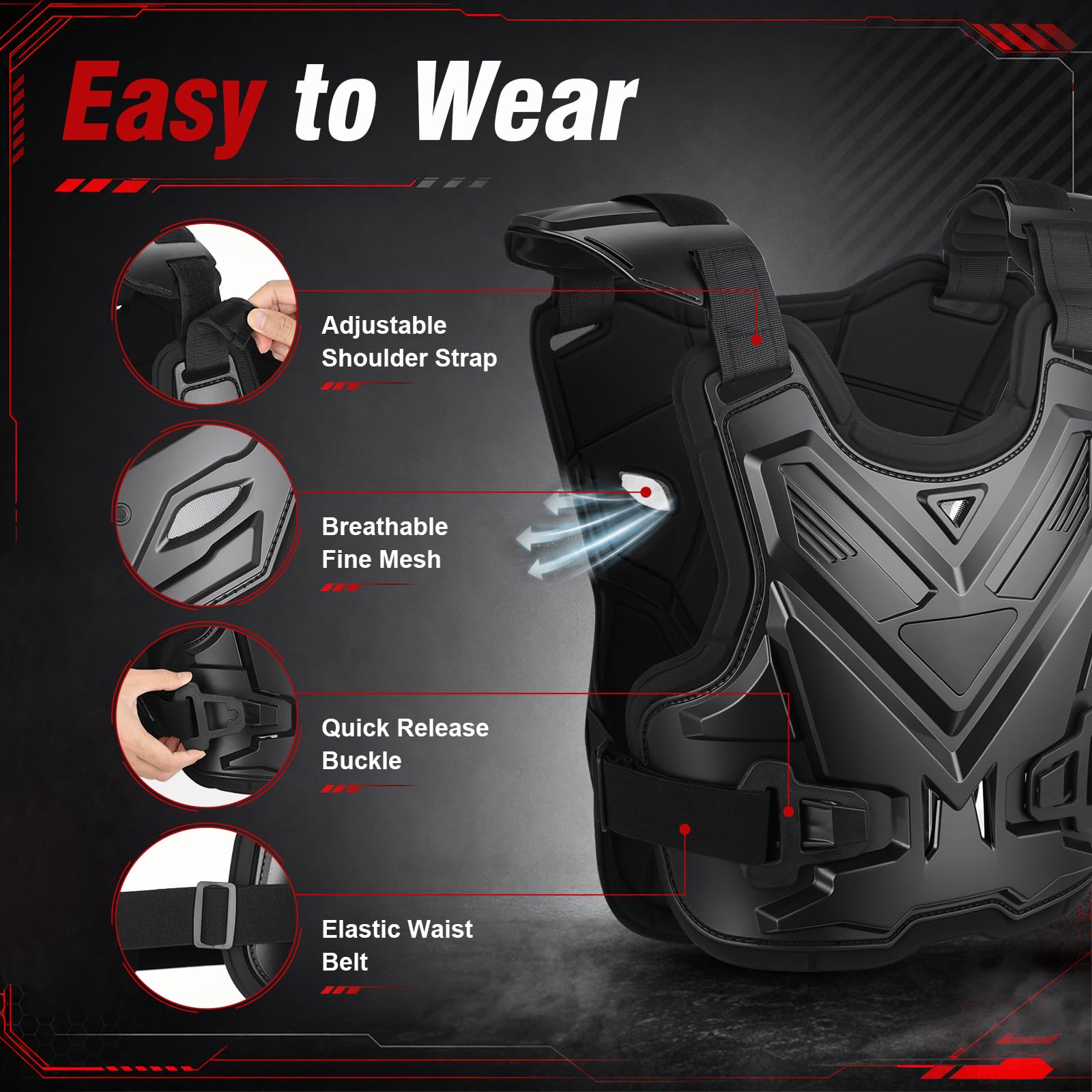 yeesport Motocross Brustpanzer Motorrad Protektoren Set Knie Ellbogen ATV