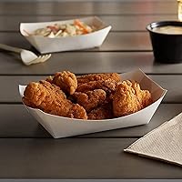 Vista 8 de Angel's Peel Lounge Bandeja de papel blanco para alimentos, resistente a la grasa y apta para microondas, bandejas de papel resistentes ideales