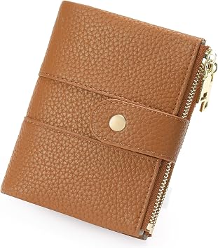GOIACII Small Wallet for Women with Double Zipper Pocket RFID Blocking Ladies Wallet Leather