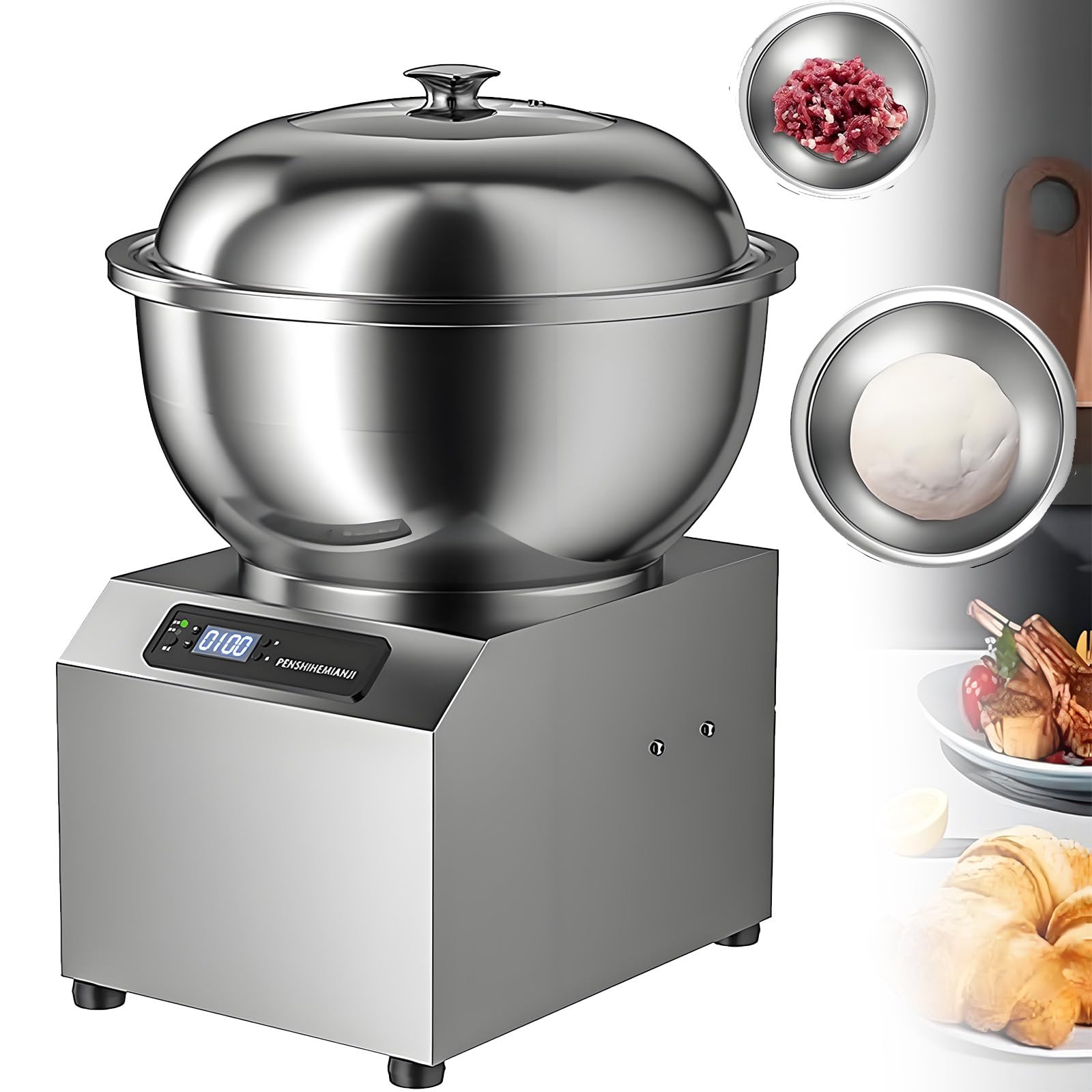 Impastatrice a Spirale Elettrica Commerciale con Timer, 8kg | Macchina Impastatrice Elettrica,Mixeur De Cuisine électrique,Mixeurs Pour Pâtisserie,Per Pizzerie E Panetterie