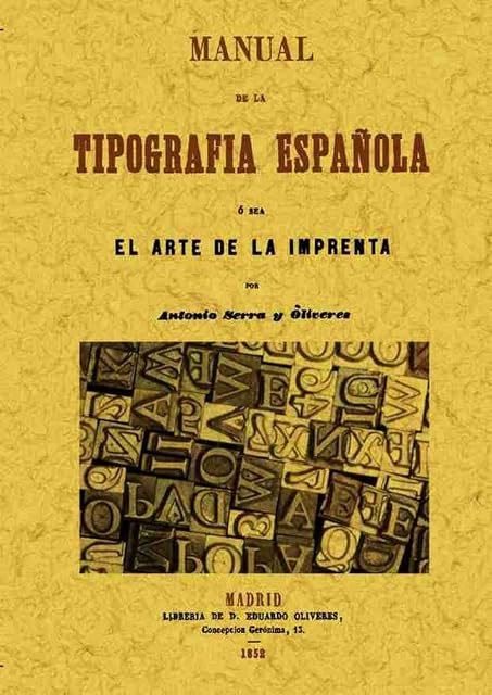 Portada de Manual de Tipografia Española o Sea el Arte de la Imprenta