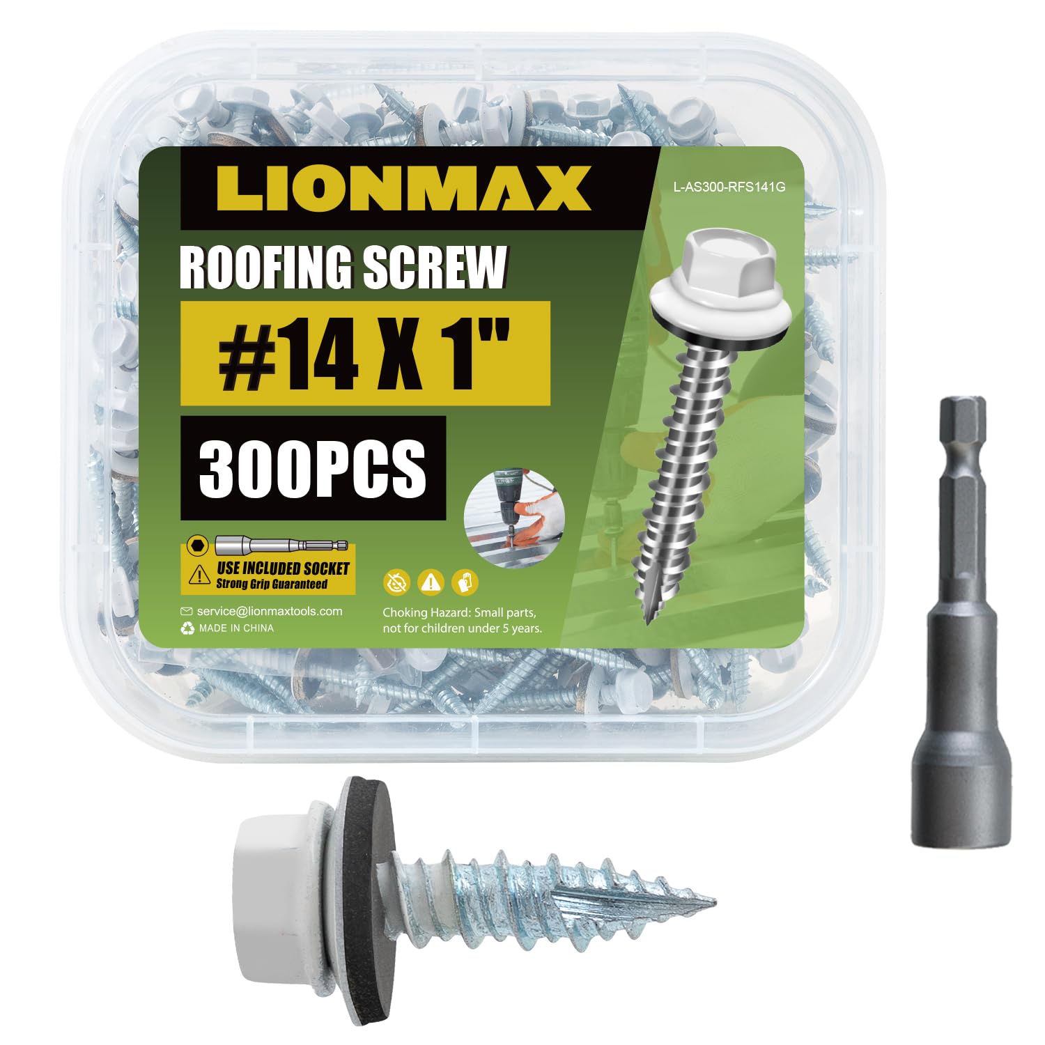 LIONMAX Metal Roofing Screws - 300 Pack -15