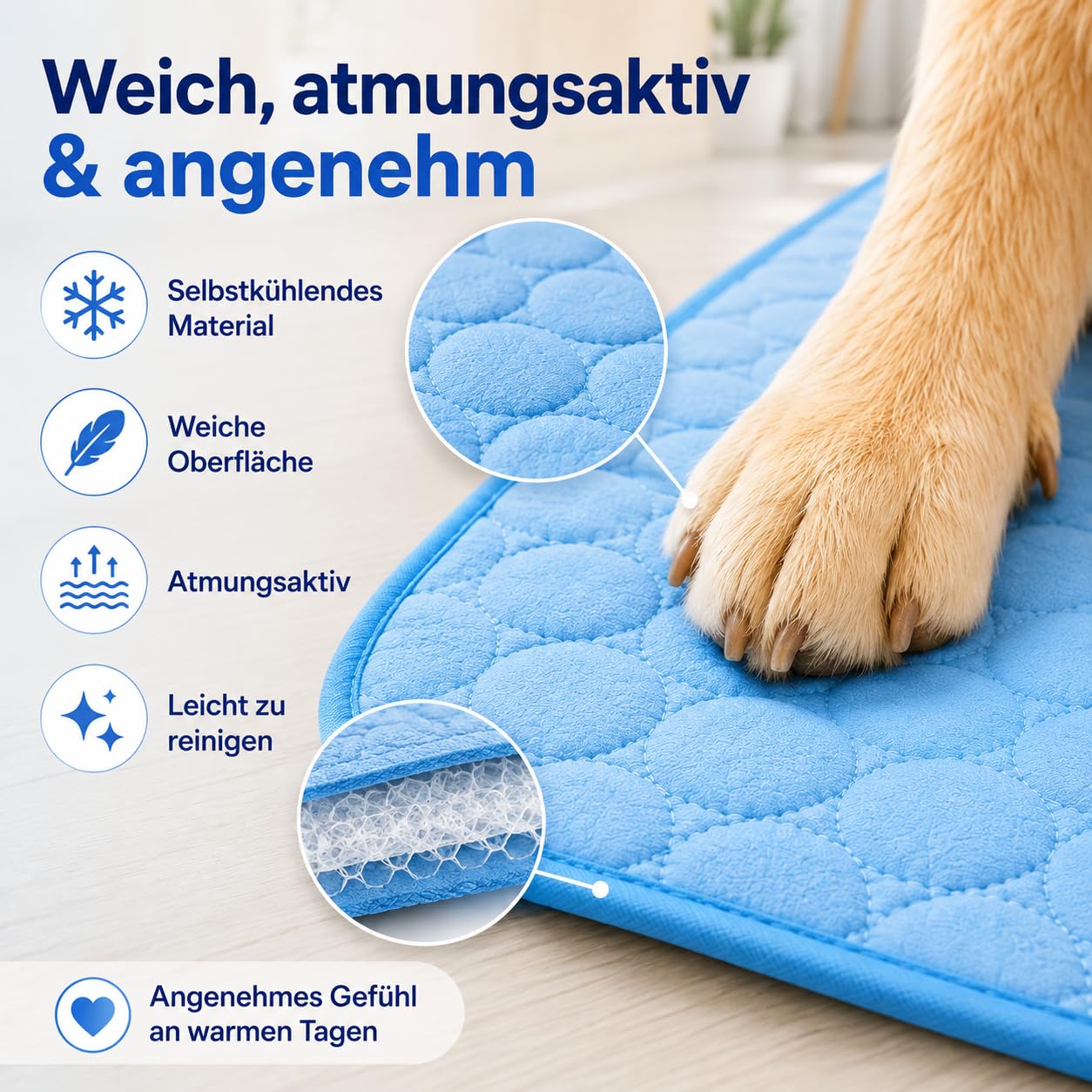 Pealeaf Arctic Paw Kühlmatte - Arcticpaw Hund Kühlmatte Sommer, Komfortable Kühlunterlage für Hunde und Katzen ohne Strom, Faltbare Haustiermatte für Zuhause, Auto, Balkon und Garten (Grau,XL)